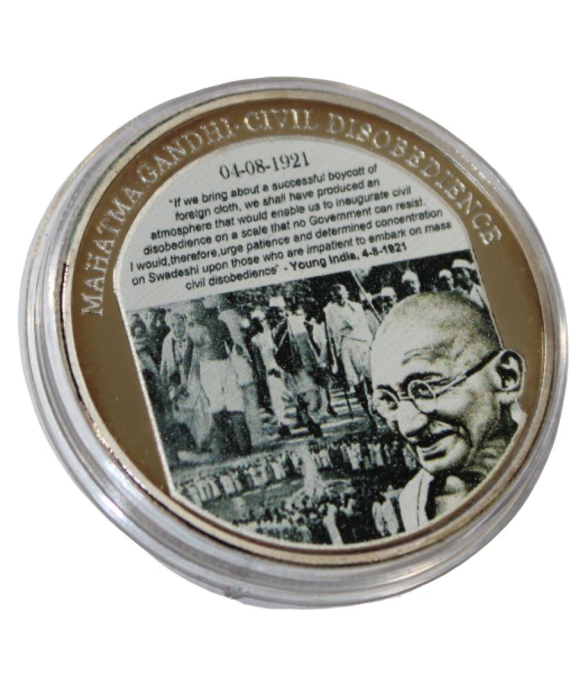     			4th August 1921 - Anniversary of Civil Disobedience Called by Mahatma Gandhi ji Commemorative Coin