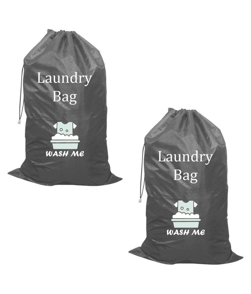    			PrettyKrafts Wash Me Printed Laundry Bag laundry Basket with drawer string, (Pack of 2),
