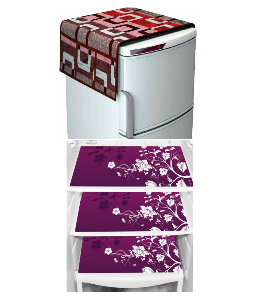     			Shaphio Set of 4 Polyester Red Fridge Top Cover
