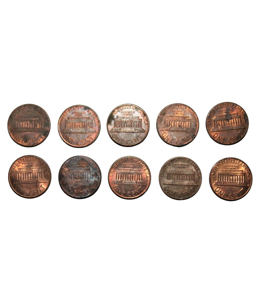     			(10 COINS) 1 CENT MIX YEARS UNITED STATES OF AMERICA PACK OF 10