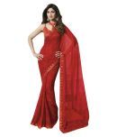 Shaily Retails Red Chiffon Saree - Single