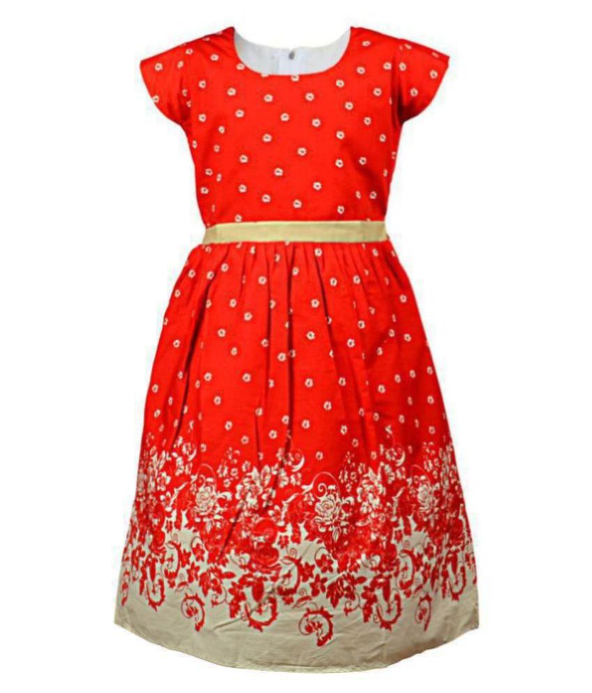     			Sathiyas Girls 100% Cotton Floral Printed Gowns