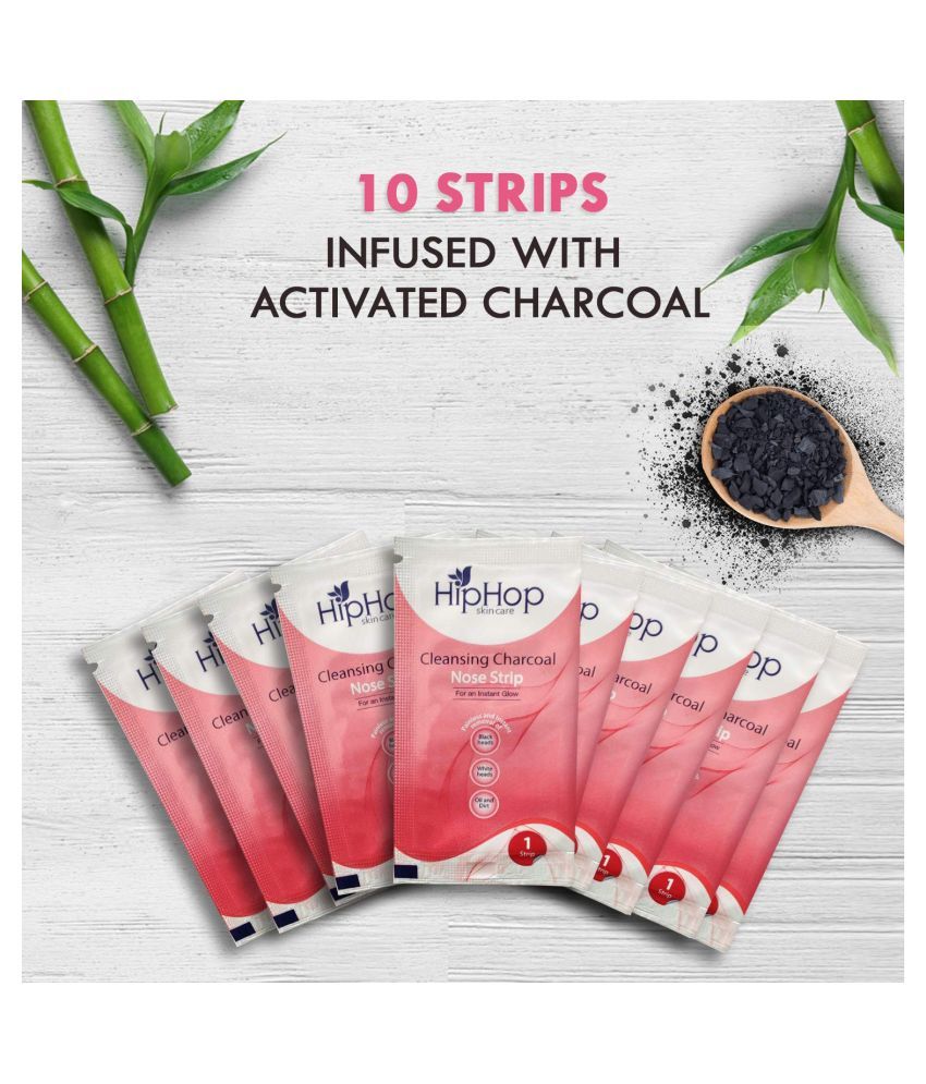 Buy HipHop Skincare Charcoal Nose Strips for Women Blackhead Remover Wax Strips for Face 10