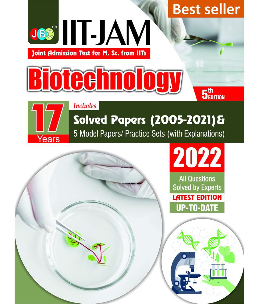     			IIT JAM Biotechnology Book For 2022 17 Previous IIT JAM Biotechnology Solved Papers And 5 Amazing Practice Papers One Of The Best MSC Biotechnology Entrance Book Among All MSC Entrance
