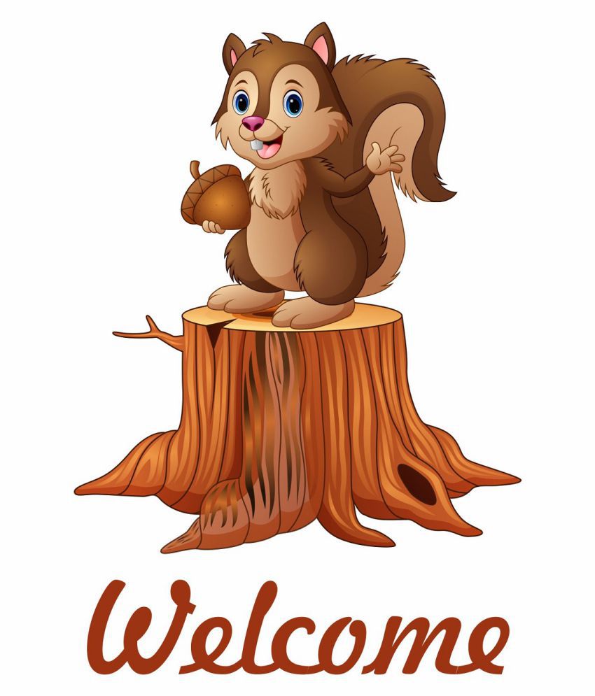     			Asmi Collection Welcome Home Cute Squirrel Wall Sticker ( 42 x 30 cms )
