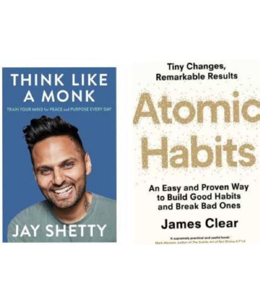     			Set Of 2 (Atomic Habits + Think Like A Monk) Best Novels (Paperback, JAY SHETTY, JAMES CLEAR)