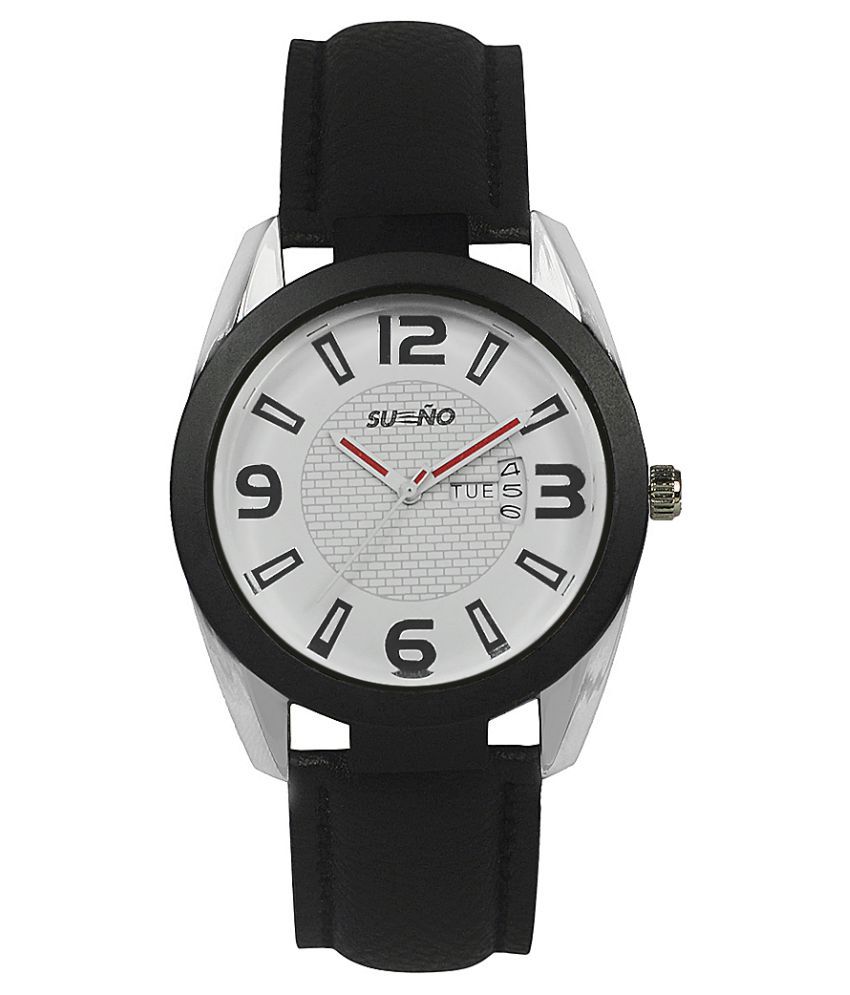 sueno R amp;W Leather Analog Men #039;s Watch
