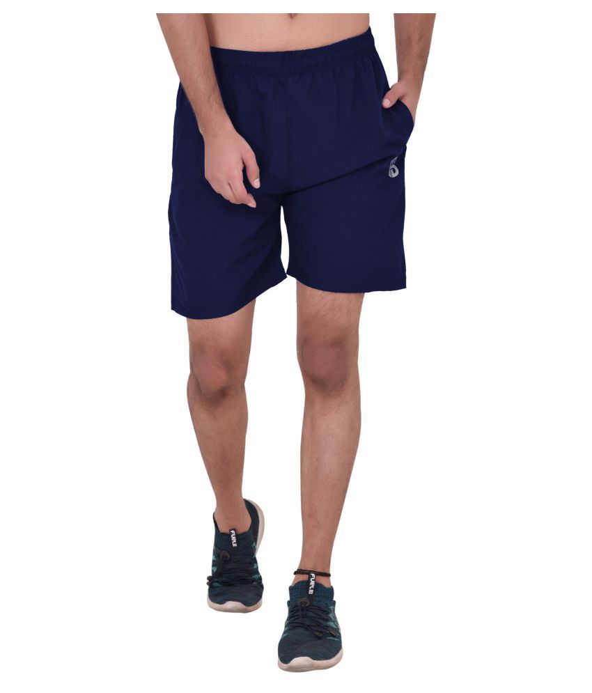 Buy 4B Blue Polyester Running Shorts Single Online at Best Price in ...