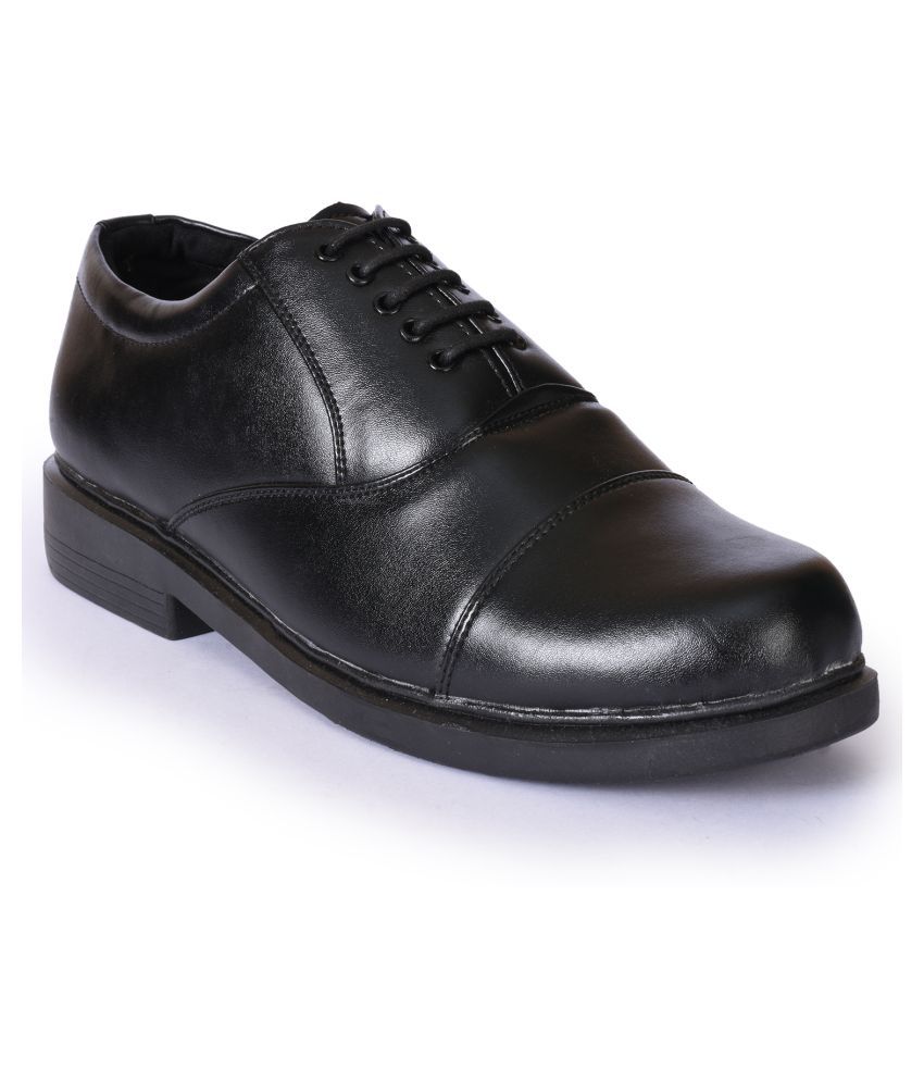 Action Derby Artificial Leather Black Formal Shoes