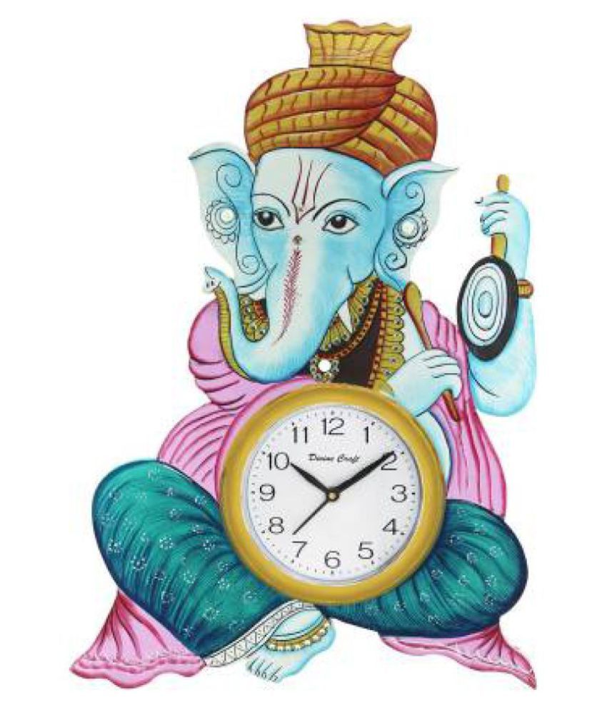 ANTIQUE KRISHNA CRAFT WALL CLOCKS Circular Analog Wall Clock ( 33 x 35