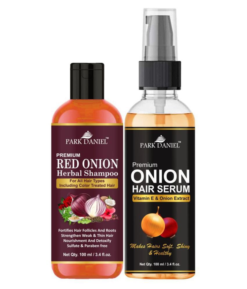     			Park Daniel Red Onion Shampoo    & Onion Hair Serum 180 mL Pack of 2
