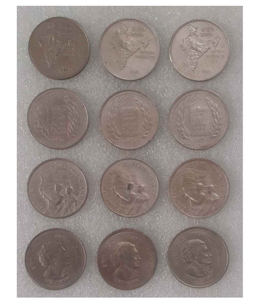     			Extremely Rare 50 Paise 4 Different Commemorative Lot of 12 Coins.....See Description for Details