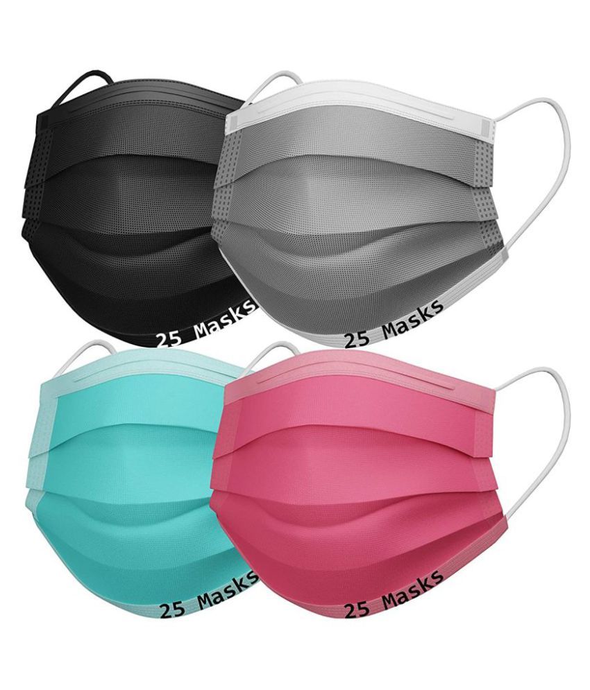 Qplus Surgical Mask Pack of 100 Foldflat Dust Masks Buy Qplus