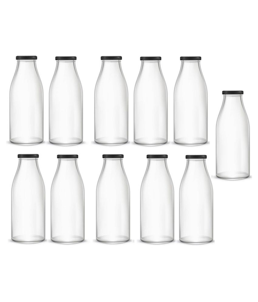     			Somil Glass Water Bottle, White, Pack Of 11, 1000 ml