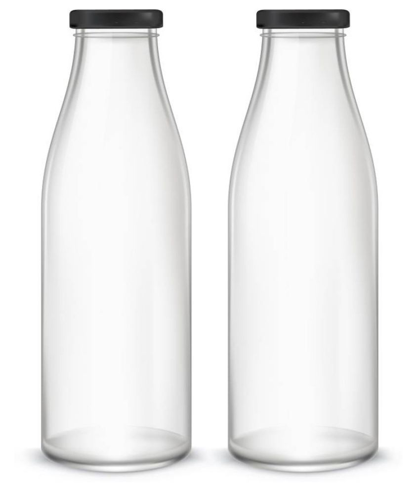     			Somil Stylish Bottle White 500 mL Glass Water Bottle set of 2