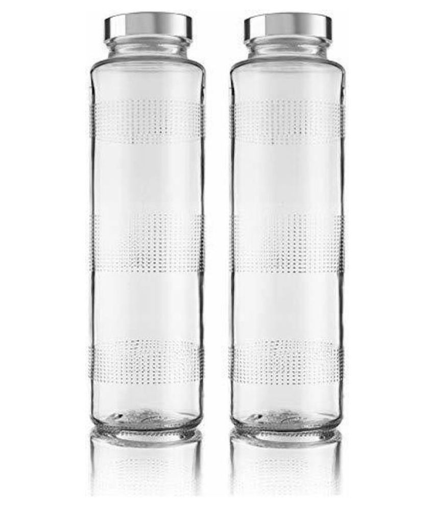     			Somil Stylish Bottle White 750 mL Glass Water Bottle set of 2