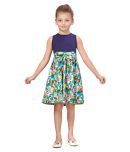 K&U Cotton Blend A-line For Girls ( Pack of 1 , Blue )