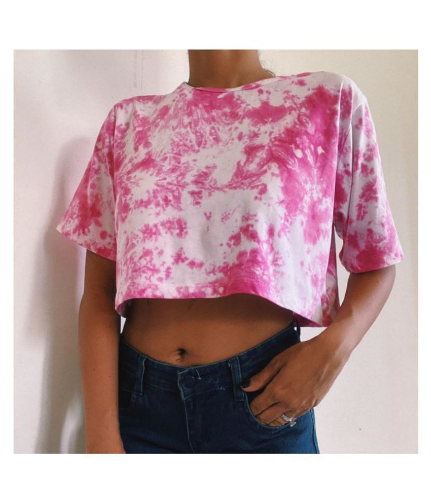     			Body Concept Cotton Crop Tops - Pink Single