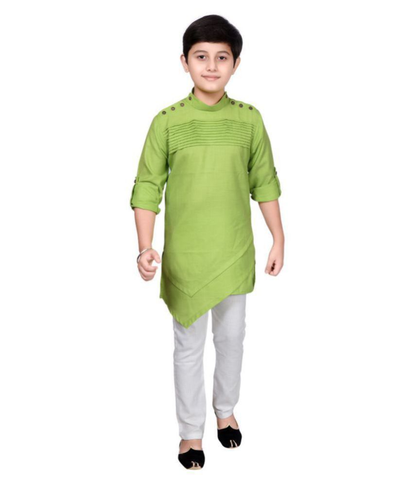     			Joley Poley Ethnic Wear Full Plate Cotton Kurta & Pyjama for Kids and Boys