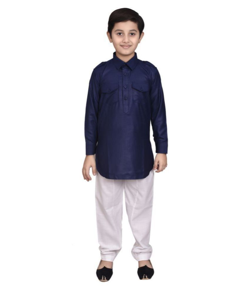     			Joley Poley Ethnic Wear Pathani Cotton Kurta with Pyjama for Kids and Boys