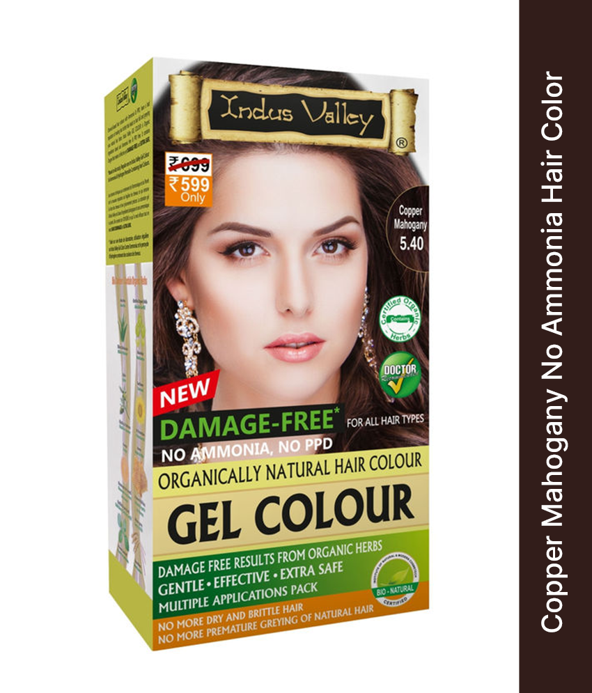 Indus Valley Organically Natural Hair Color No Ammonia Gel Hair Color Copper Mahogany 5.40 , Copper Mahogany ()