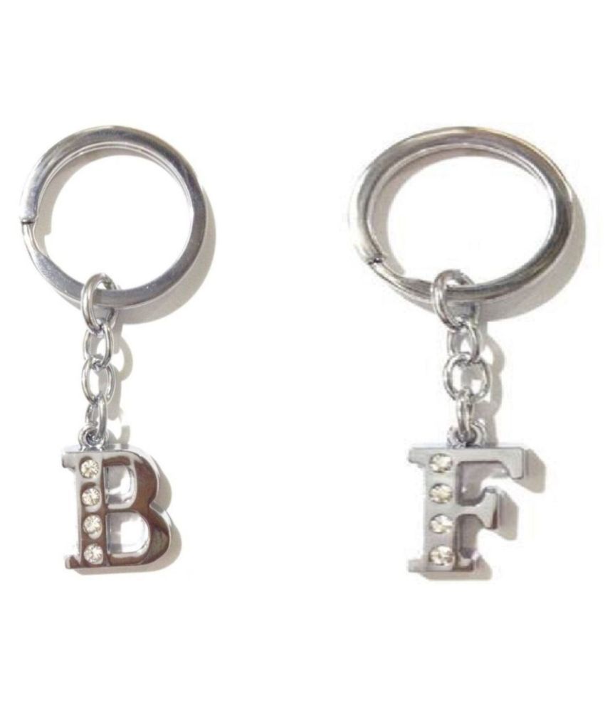     			Americ Style Combo offer of Alphabet ''B & F'' Metal Keychains (Pack of 2)
