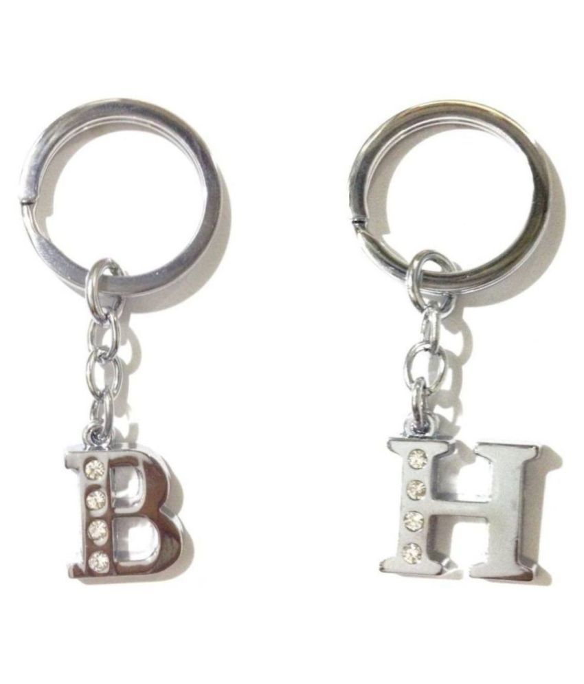     			Americ Style Combo offer of Alphabet ''B & H'' Metal Keychains (Pack of 2)