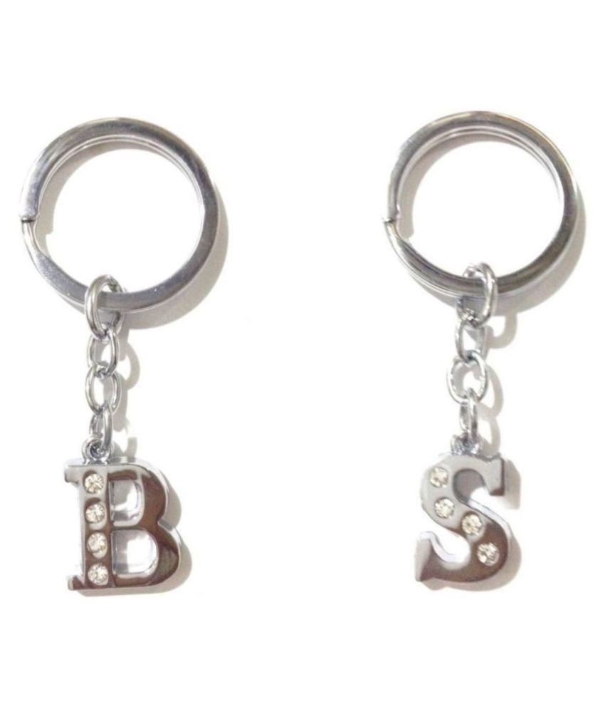     			Americ Style Combo offer of Alphabet ''B & S'' Metal Keychains (Pack of 2)