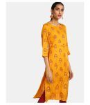 Karigari - Yellow Cotton Women's Straight Kurti ( Pack of 1 )