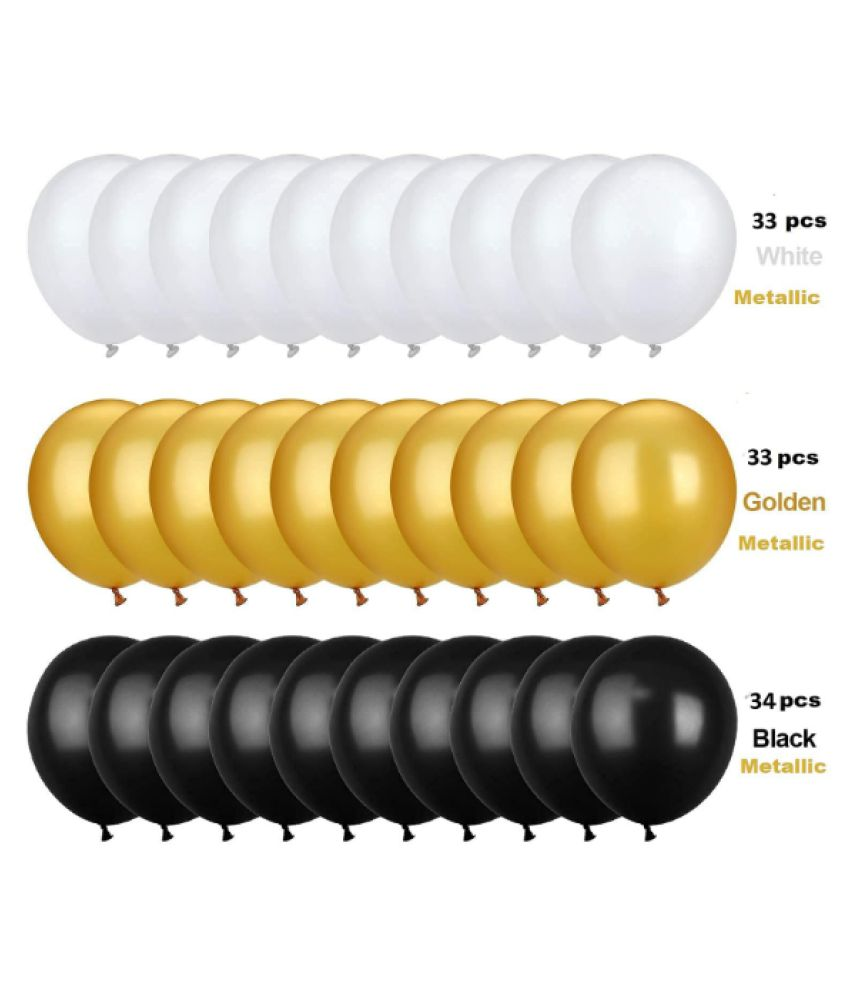     			Blooms Event white ,Black ,Golden metallic balloon +Balloon Pump