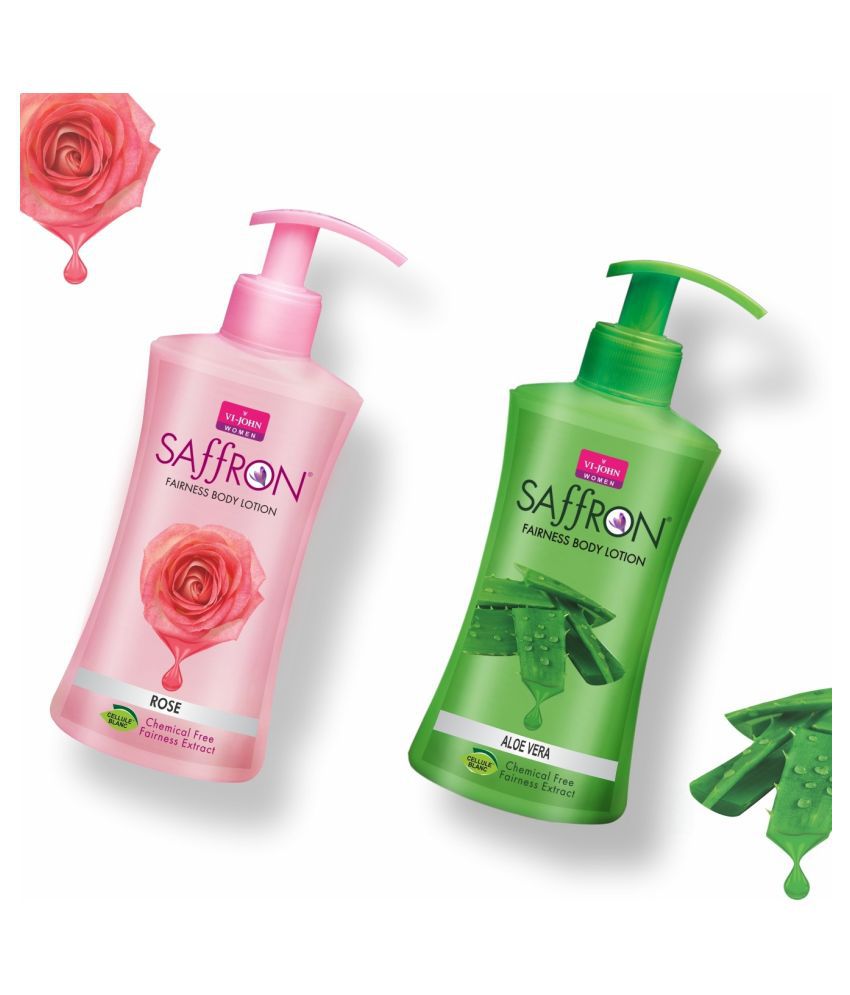     			VIJOHN Saffron Aloevera & Rose Fairness Chemical Free Body Lotion 250ml Each  Pack of 2
