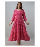 Frionkandy Rayon Pink A- line Dress -