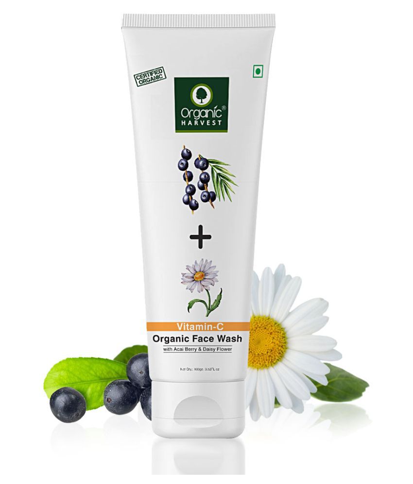     			Organic Harvest Skin Illuminate Vitamin-C Face Wash for Glowing Skin, Infused With Acai Berry and Daisy Flower - 100gm