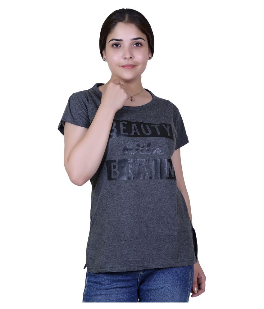     			Varenyam Cotton Regular Tops - Grey Single