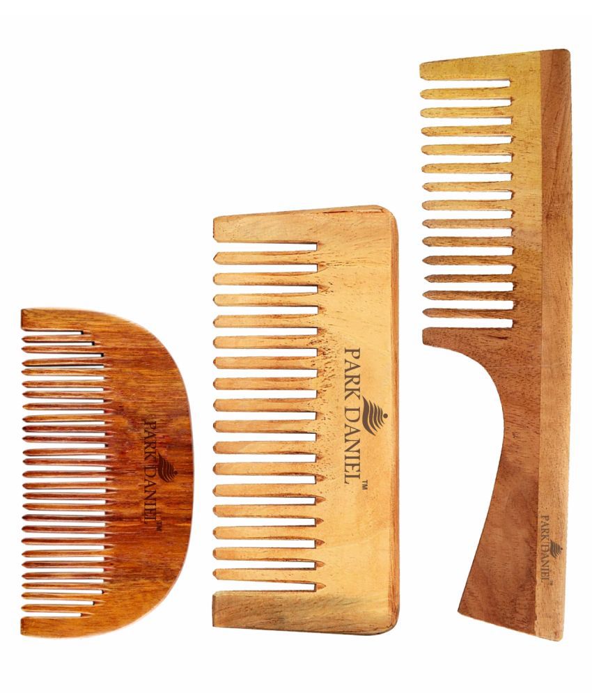     			Park Daniel  2  Neem  Comb & Beard  Comb Fine Tooth Rattail Comb Pack of 3