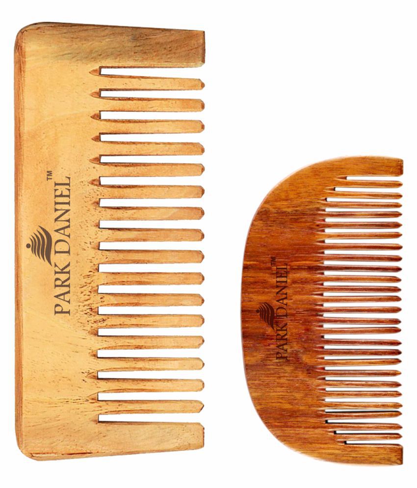     			Park Daniel  Neem Wooden & Beard Comb Fine Tooth Rattail Comb Pack of 2