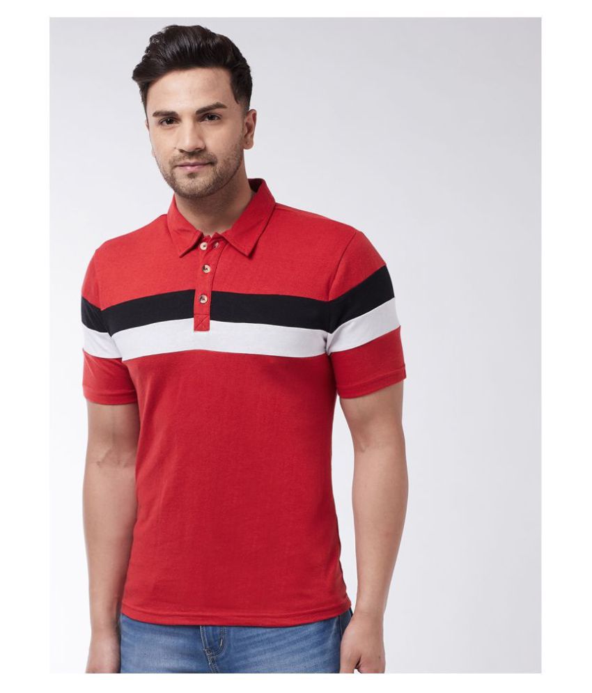    			Gritstones - Red Cotton Blend Slim Fit Men's Polo T Shirt ( Pack of 1 )