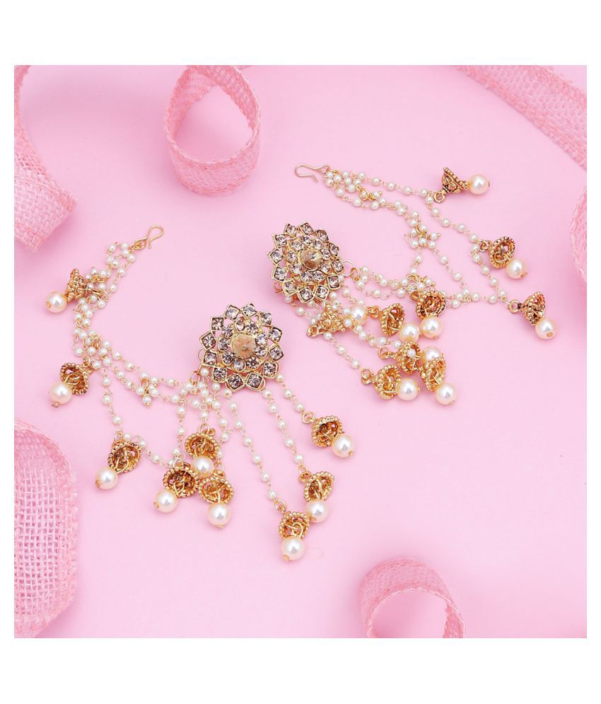     			Sukkhi - Golden Ear Chain Earrings ( Pack of 1 )