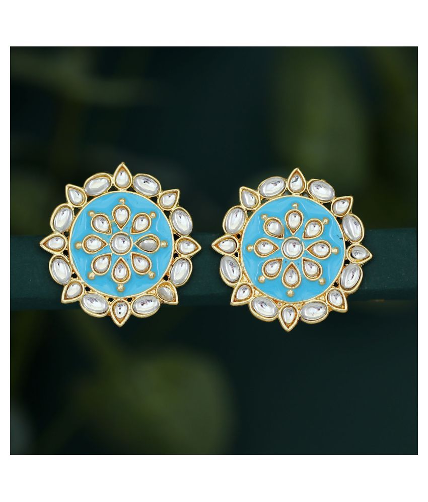     			Sukkhi Charming Gold Plated Kundan Stud Earring for Women