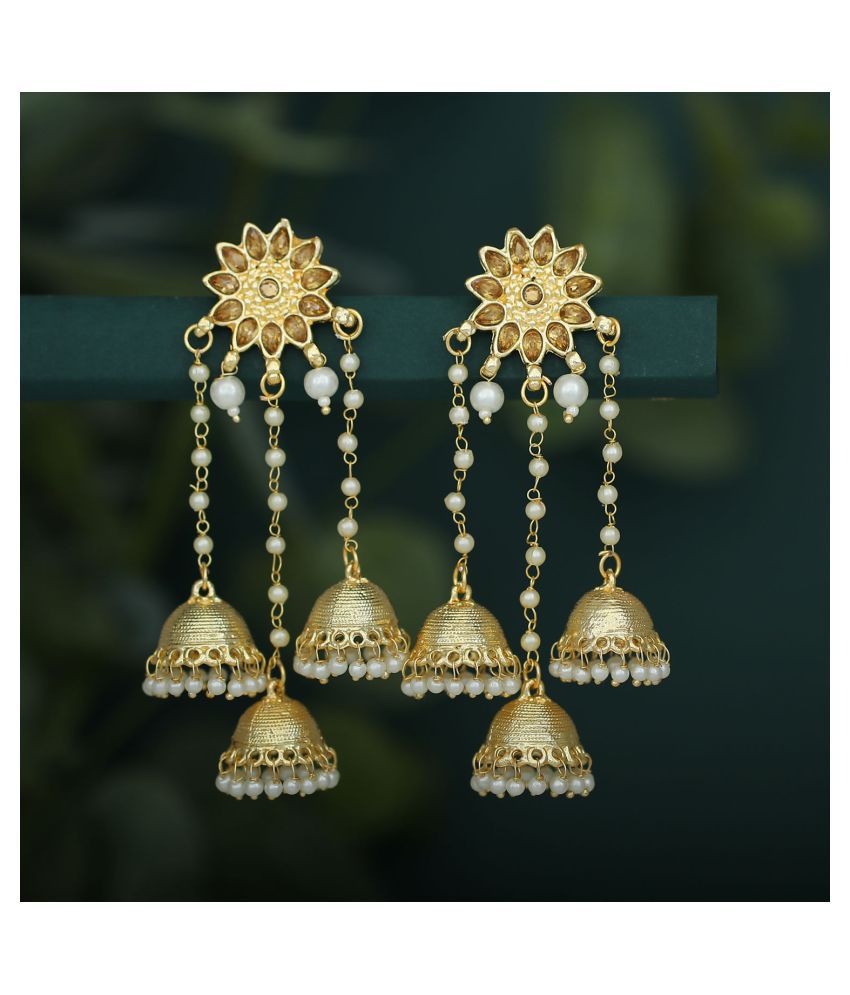     			Sukkhi Gorgeous Gold Plated Pearl Jhumki Earring for Women