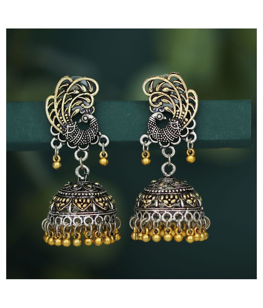     			Sukkhi Stylish Oxidised Peacock Jhumki Earring For Women