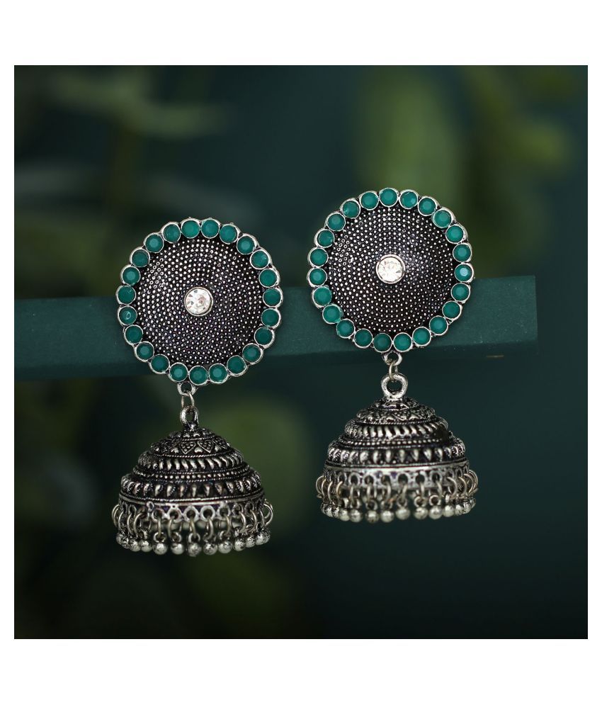     			Sukkhi Trendy Austrian Diamond Oxidised Jhumki Earring for Women