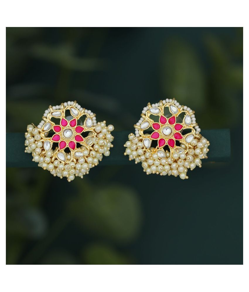     			Sukkhi Trendy Gold Plated Kundan & Pearl Stud Earring for Women