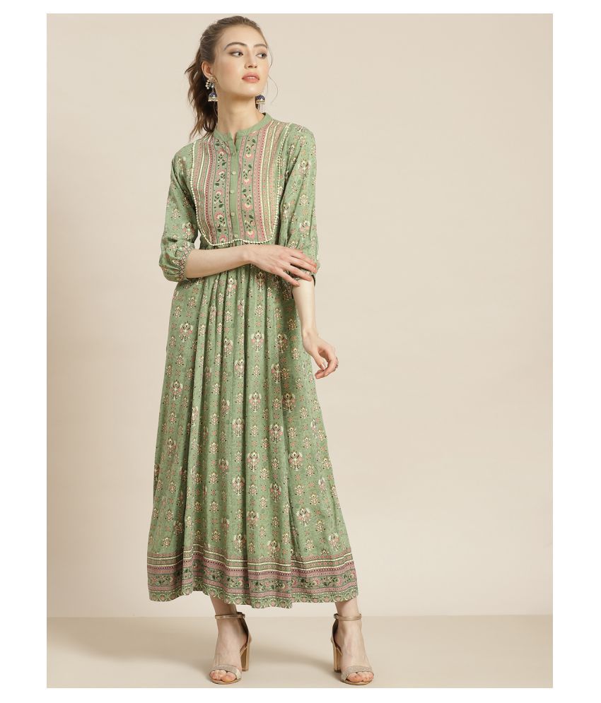     			Juniper - Green Rayon Women's A-line Dress ( Pack of 1 )