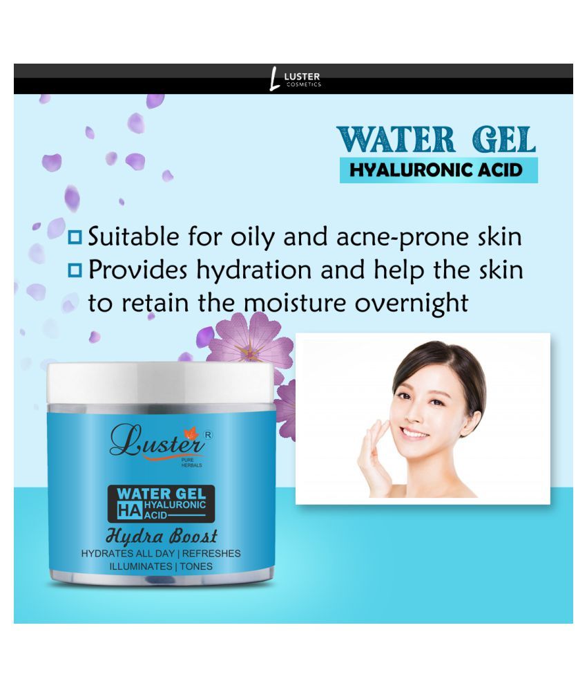     			Luster Hydra Boost Water Gel (with Hyaluronic Acid) Moisturizer 100 gm