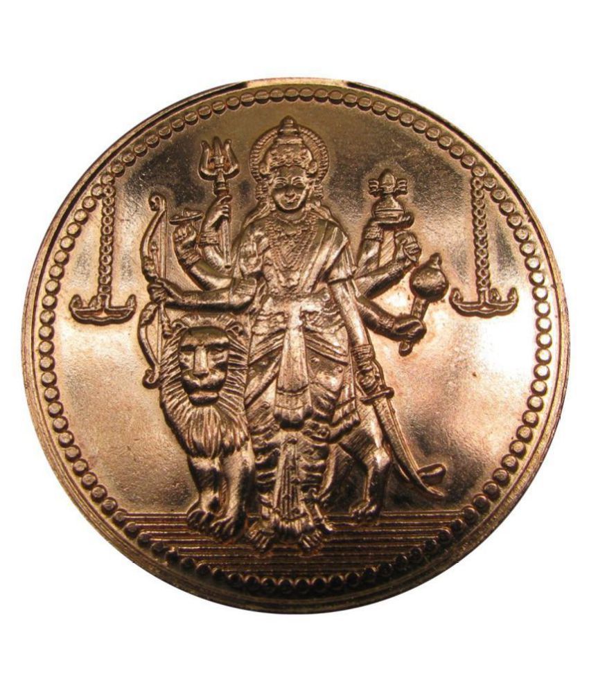     			OLD RARE SRI KANAKA DURGA MATA PUJA COIN E I COMPANY HALF ANNA GOOD LUCK COIN