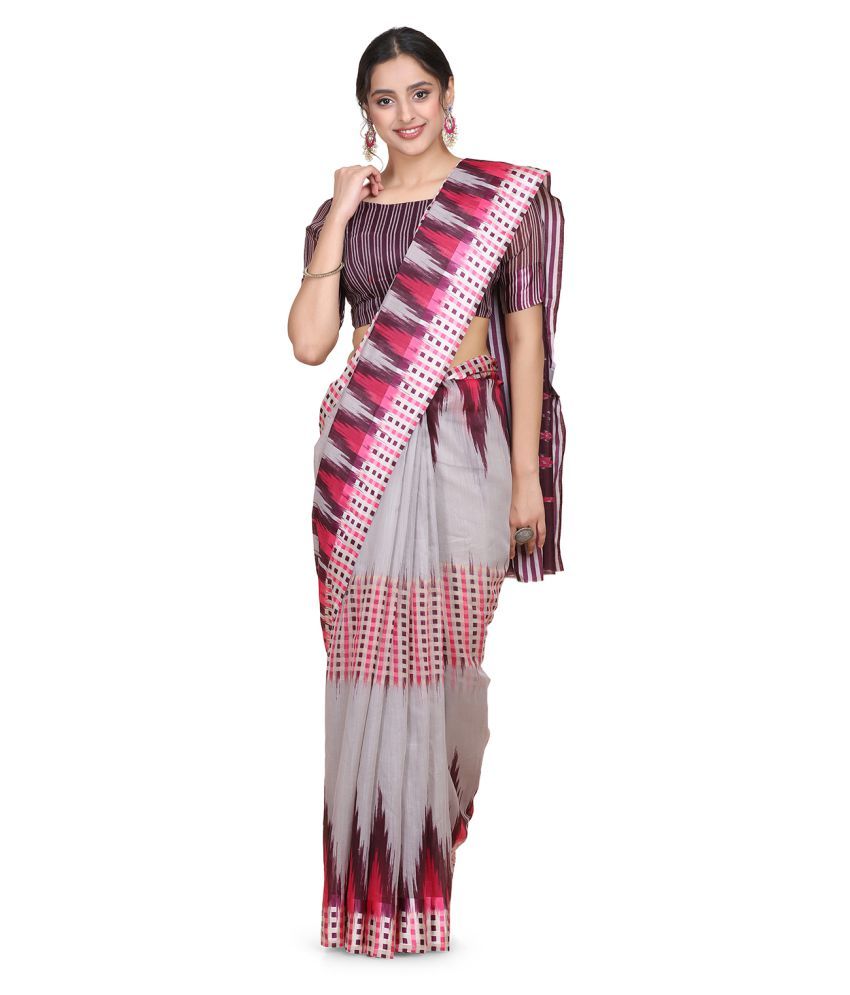     			Shaily Retails Pink Silk Blend Saree - Single