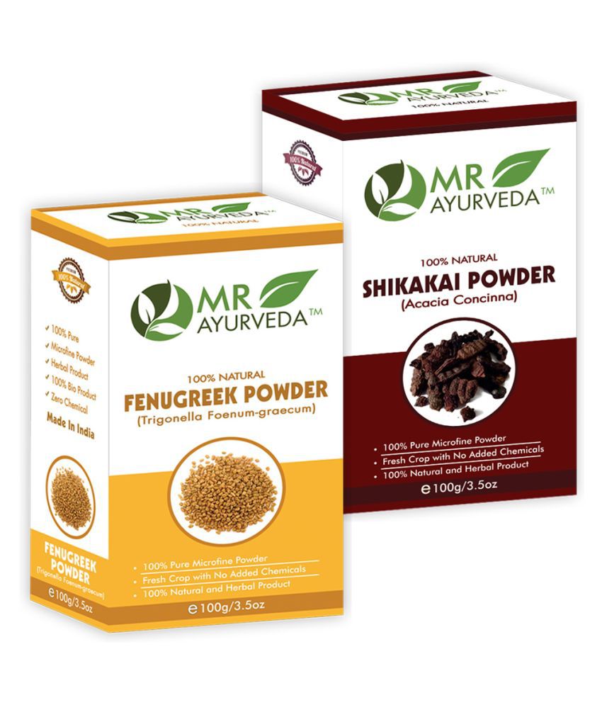     			MR Ayurveda 100% Herbal Fenugreek Powder and Shikakai Powder Hair Scalp Treatment 200 g Pack of 2