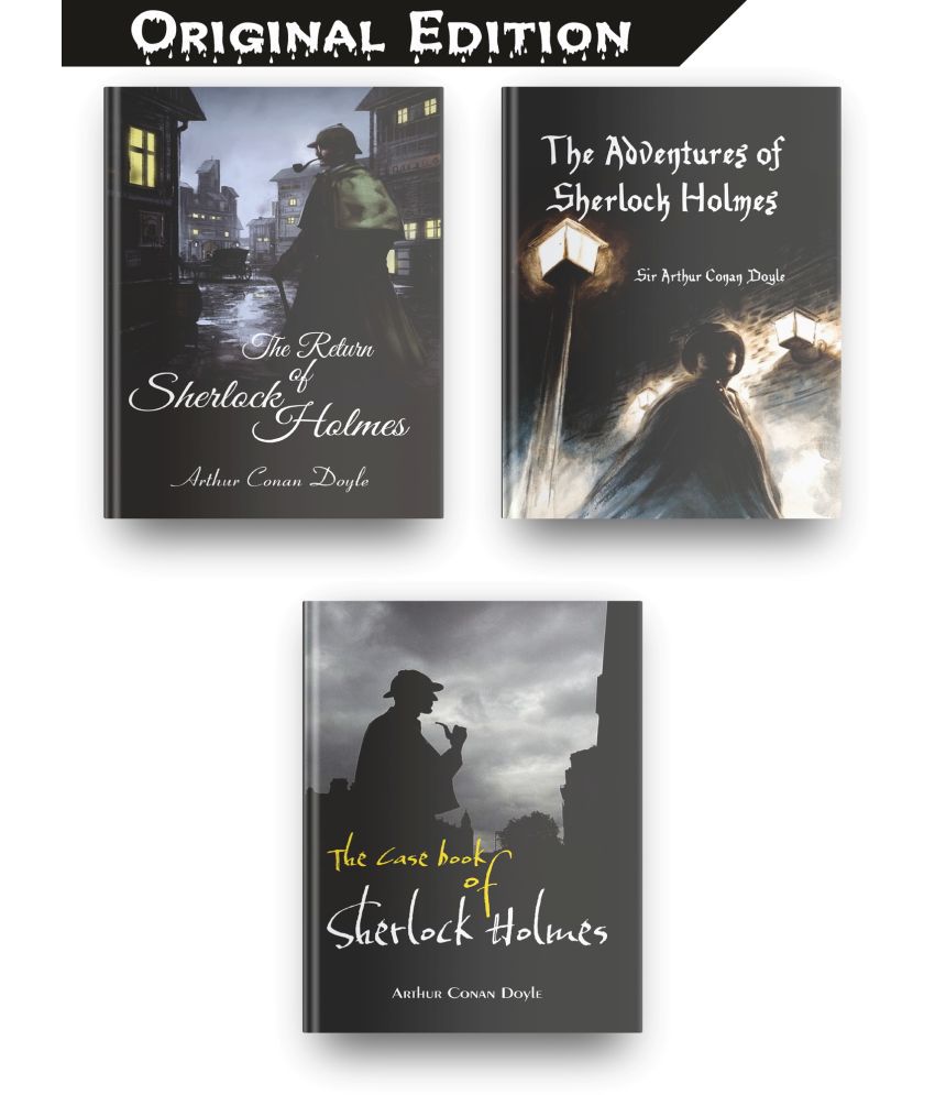     			Sherlock Holmes Books Set Of 3 By Sir Arthur Conan Doyle, Original Edition, The Adventures Of Sherlock Holmes Book, The Case Book Of Sherlock Holmes, The Return Of Sherlock Holmes