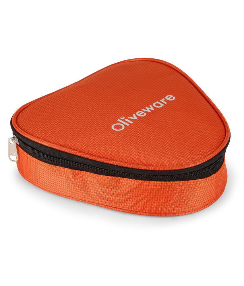 Oliveware Freshy Lunch Box 3 Stainless Steel Containers - Orange